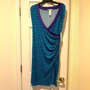 NWT Laundry by Design Faux Wrap Print Dress